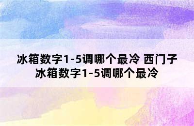 冰箱数字1-5调哪个最冷 西门子冰箱数字1-5调哪个最冷